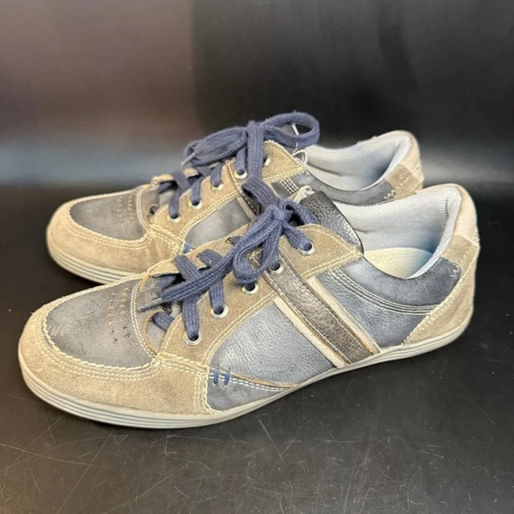Bullboxer 65892 Blue Grey Leather Suede Fashion Sneakers Mens US 7